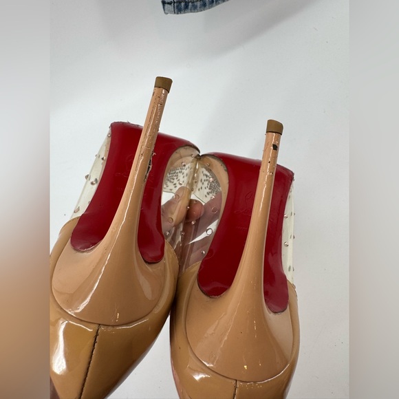 Christian Louboutin Heels 38 US 7.5 Rhinestone Pumps Brown Patent - Picture 8 of 8